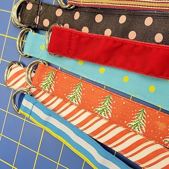 Grosgrain Ribbon Bracelet 9" x 7/8" w Silver Buckle 1990s Vintage Set of 10 - Picture 4 of 5